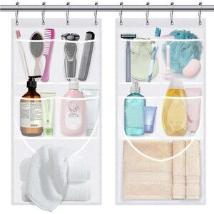 2 Pack Mesh Hanging Shower Caddy Organizer Quick Dry Pockets for Bathroom RV